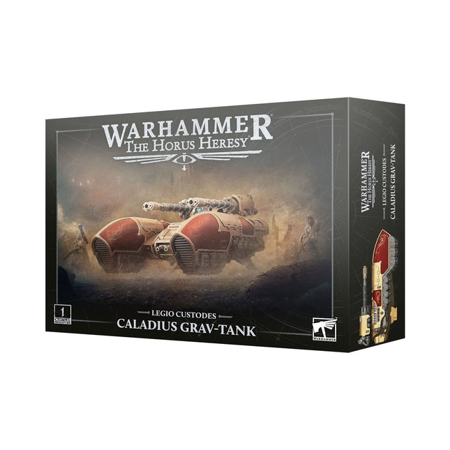 Horus Heresy 30K Legio Custodes Caladius Grav-tank leger set met gedetailleerde militaire grav-tank en Custodes miniaturen.