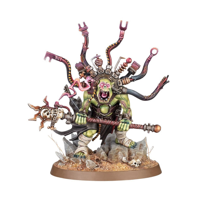 Groene Warhammer 40.000 Orks Weirdboy Xenos miniatuur met details en wapens, geschikt voor verzamelingen en bordspellen
