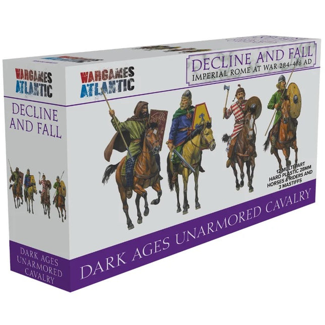 Miniatuur van ongewapende ruiters uit de Dark Ages door Wargames Atlantic, gedetailleerde soldaten in historische setting
