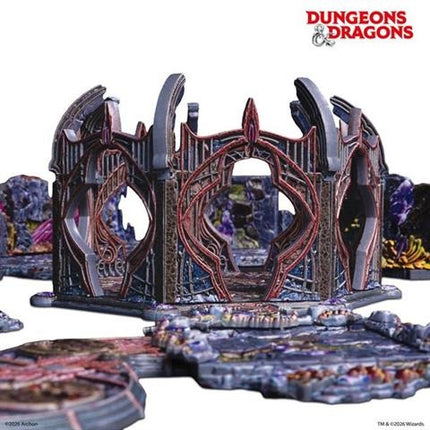 Pre-geverfd D&D Underdark prismacast terrein van Dungeons&Lasers, gedetailleerde ondergrondse fantasy landschapselementen.