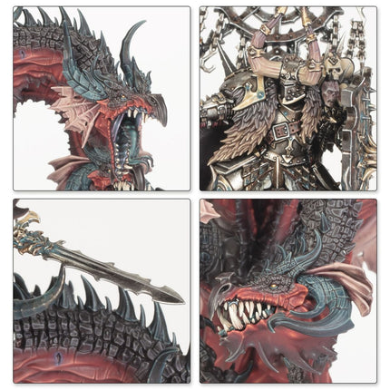 Warriors of Chaos: Heermeester op Chaosdraak van The Old World, gedetailleerd model met chaos- en draakdetails.