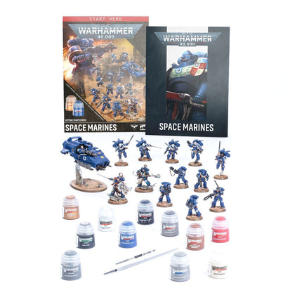 Warhammer 40.000 startset met Space Marines, inclusief miniaturen, handleiding en accessoires voor beginners, door Warhammer 40.000