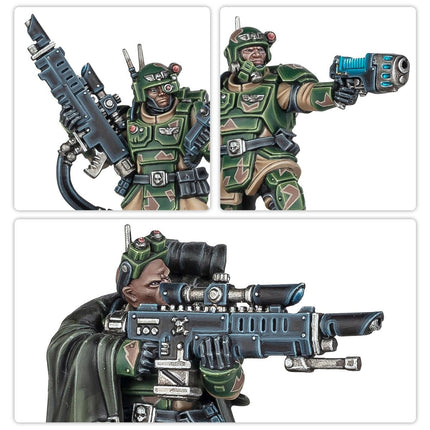 Astra Militarum Karskin van Warhammer 40.000, gedetailleerd miniatuurmodel uit de Imperium serie op een witte achtergrond.