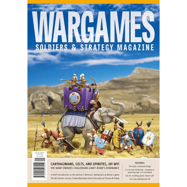 Wargames Atlantic boek "Wargames, Soldiers and Strategy 141" met coverafbeelding van strategische oorlogssituaties en miniaturen