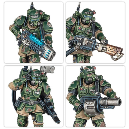 Imperium Astra Militarum Karskin van Warhammer 40.000, gedetailleerd miniatuurmodel met uniform en wapens.