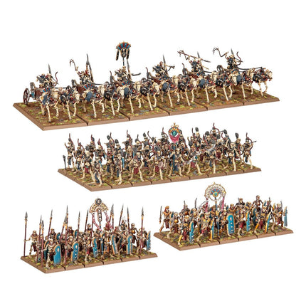 Tomb Kings van Khemri, Host of Nehekhara legerversterkingsset van The Old World, met gedetailleerde miniaturen en historische kenmerken