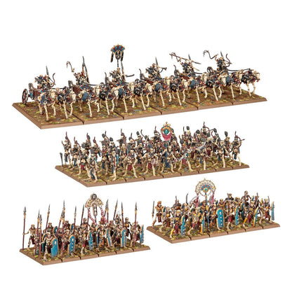 Tomb Kings van Khemri, Host of Nehekhara legerversterkingsset van The Old World, met gedetailleerde miniaturen en historische kenmerken