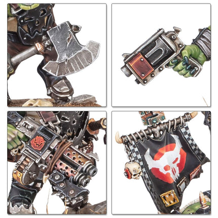 Warhammer 40.000 startset met Orks, inclusief miniaturen en instructies voor beginners, geschikt voor het opbouwen en schilderen.