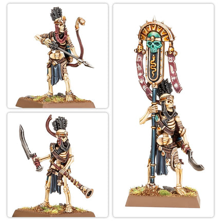 Tomb Kings van Khemri, Host of Nehekhara legerversterkingsset, miniaturen van The Old World op een speelfiguur met scèneelementen