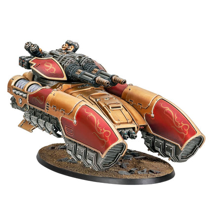 Imperium Warhammer 40.000 Adeptus Custodes Caladius Annihilator Grav-Tank op afbeelding, gedetailleerd model met indrukwekkende armor en wapens