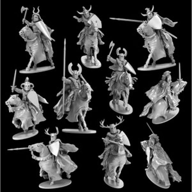 Miniatuur van een ridderhoofd met middeleeuwse en fantasy-elementen, gemaakt door Victrix, geschikt voor fantasy en historische scènes