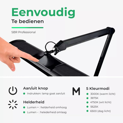 SBR Professional daglichtlamp Zwart