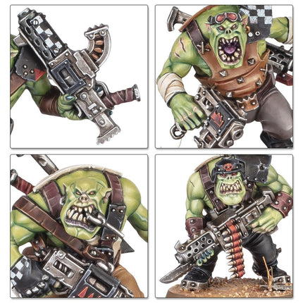 Warhammer 40.000 starterset met Orks, inclusief miniaturen en handleiding voor beginners, klaar voor het spelen en schilderen.