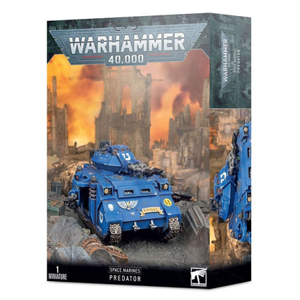 Warhammer 40.000 Space Marines Predator model van het Imperium, gedetailleerd en klaar voor gebruik.
