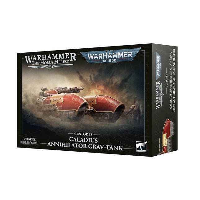 Warhammer 40.000 Adeptus Custodes Caladius Annihilator Grav-Tank van Imperium, model met gedetailleerde grav-tank uitstraling