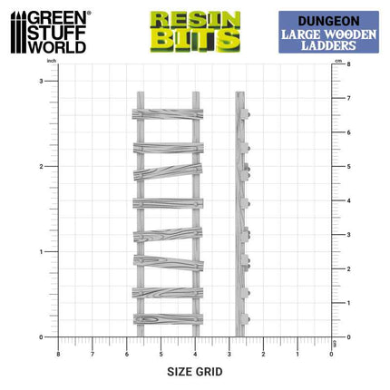 3D Printed - Fantasy - Large Wooden Ladders 1:48/1:35