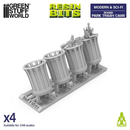 3D Printed Park Trash Cans - Round