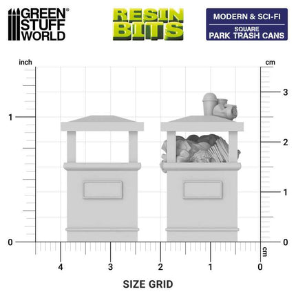 3D Printed Park Trash Cans - Square