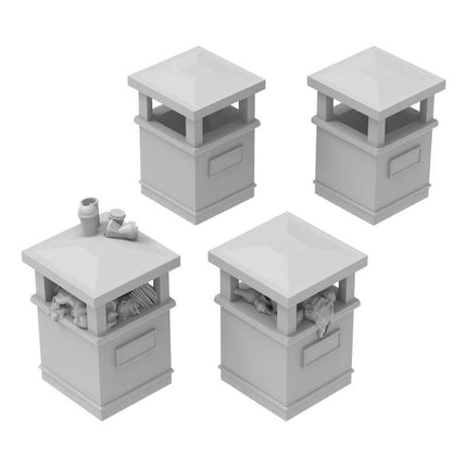 3D Printed Park Trash Cans - Square