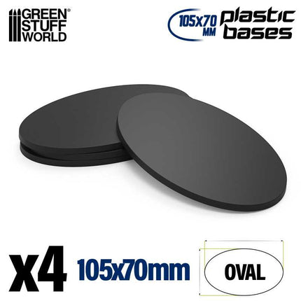 Black Plastic Bases - Oval 105x70mm