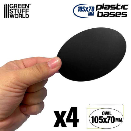 Black Plastic Bases - Oval 105x70mm