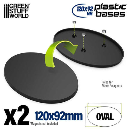Black Plastic Bases - Oval 120x92mm