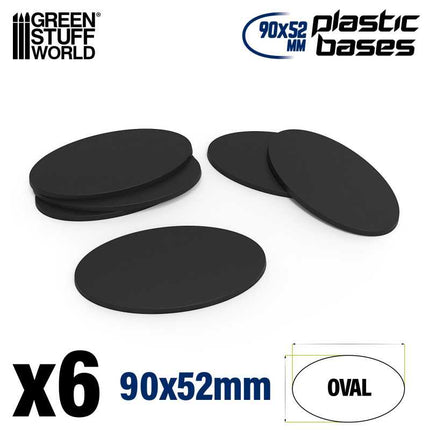 Black Plastic Bases - Oval 90x52mm
