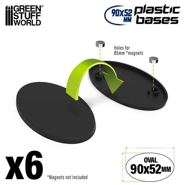Black Plastic Bases - Oval 90x52mm