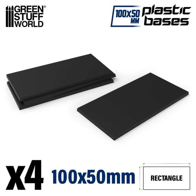 Black Plastic Bases - rectangular 100x50mm