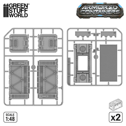 Plastic Sci-fi armored container (Pack x2)