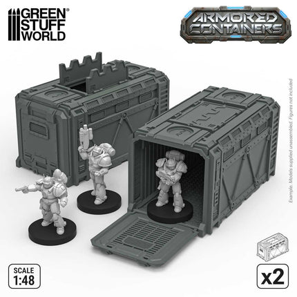 Plastic Sci-fi armored container (Pack x2)