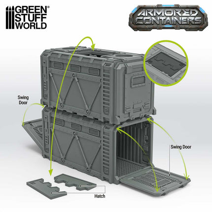 Plastic Sci-fi armored container (Pack x2)