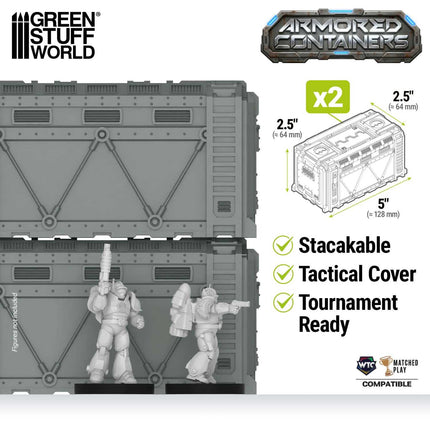 Plastic Sci-fi armored container (Pack x2)