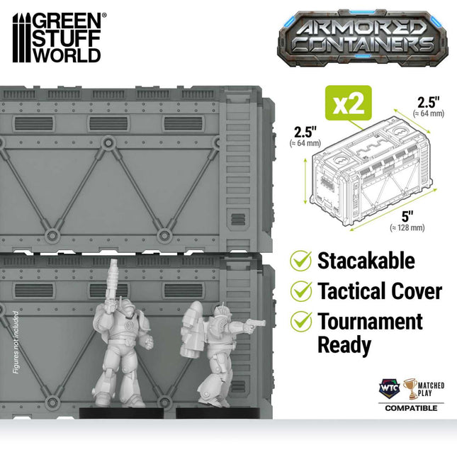 Plastic Sci-fi armored container (Pack x2)