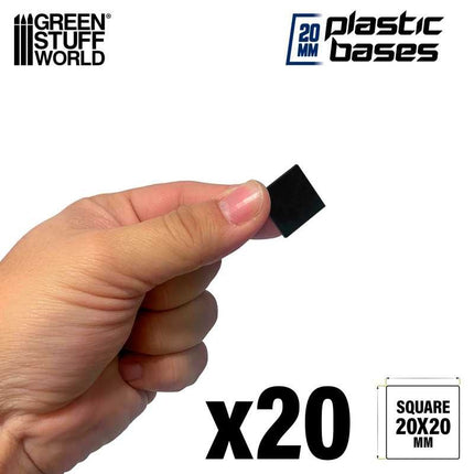 Black Plastic Bases - Square 20mm