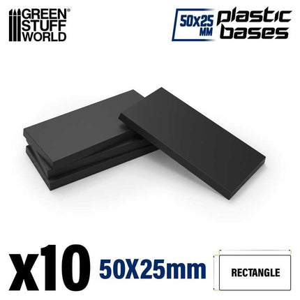 Black Plastic Bases - rectangular 25x50mm