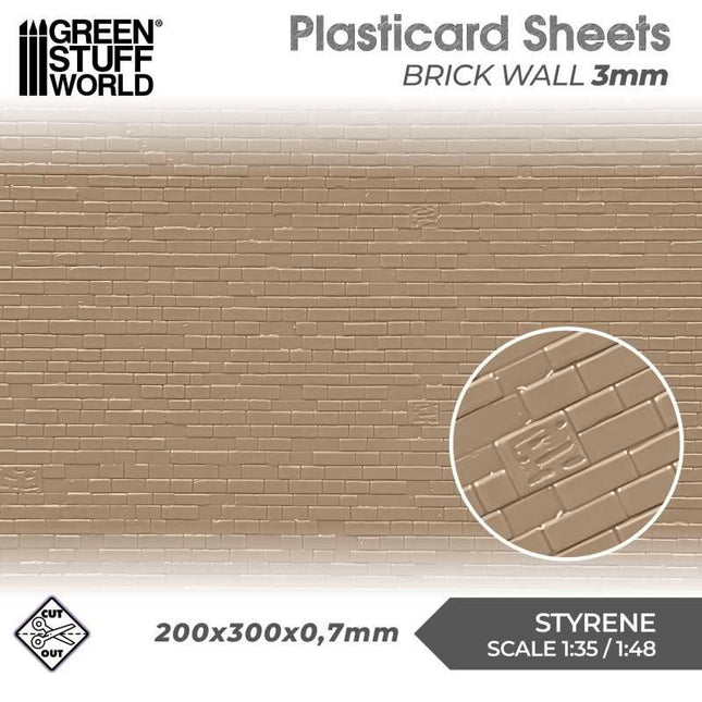 Plasticard - Brick Wall 3mm