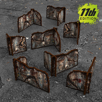 Pre-painted Detachable Ruined Corner Walls 11th edition (Pack x8)