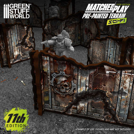 Pre-painted Detachable Ruined Corner Walls 11th edition (Pack x8)