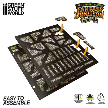 Pre-painted fantasy dungeon walls