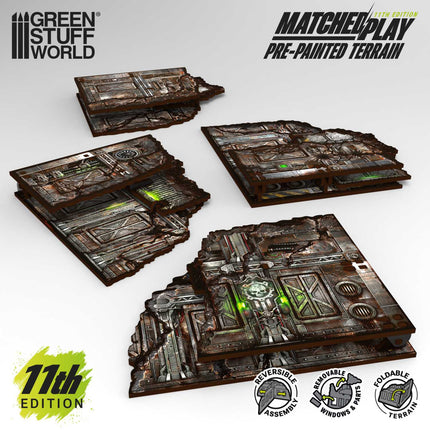 Pre-painted Foldable L-Shaped Ruins 11th edition (Pack x8)