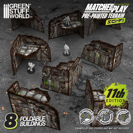 Pre-painted Foldable L-Shaped Ruins 11th edition (Pack x8)