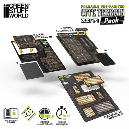 Pre-Painted Foldable WTC terrain pack - Sci-fi