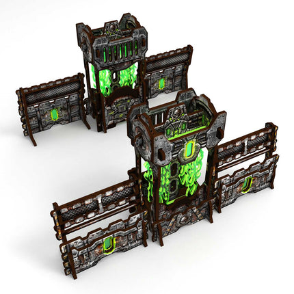 Pre-painted Power Generator and Defensive Barricades 11th edition