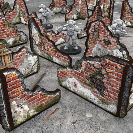 Pre-painted ruined Brick walls