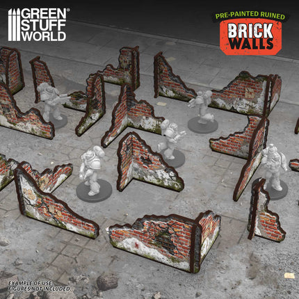 Pre-painted ruined Brick walls
