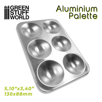 Rectangular aluminium palette (6 reservoirs)