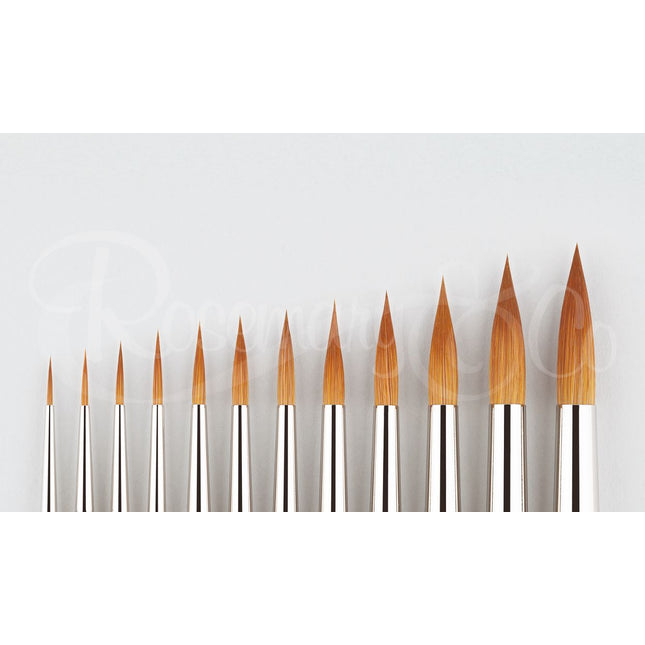 Rosemary&Co Series 402 rode sable blend verfkwast, puntig rond, 7 inch handvat, professioneel artistiek gereedschap.