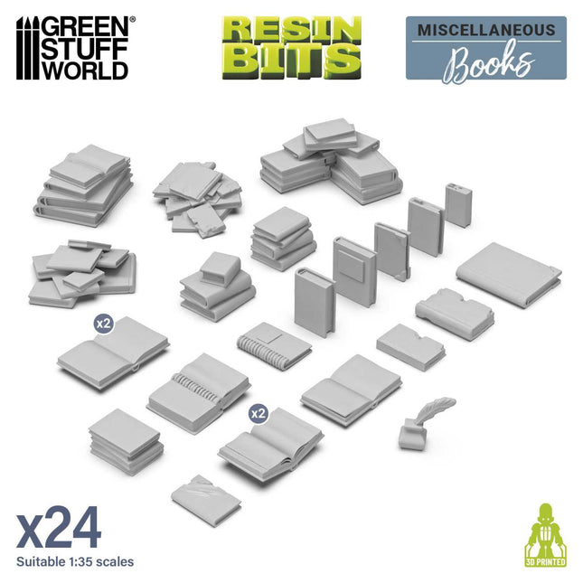 3D Print Set - Resin books 1:35