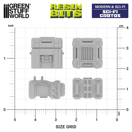 3D Printed Sci-fi Crates 1:48